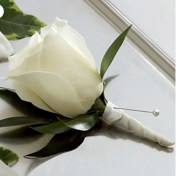 White Rose Boutonniere