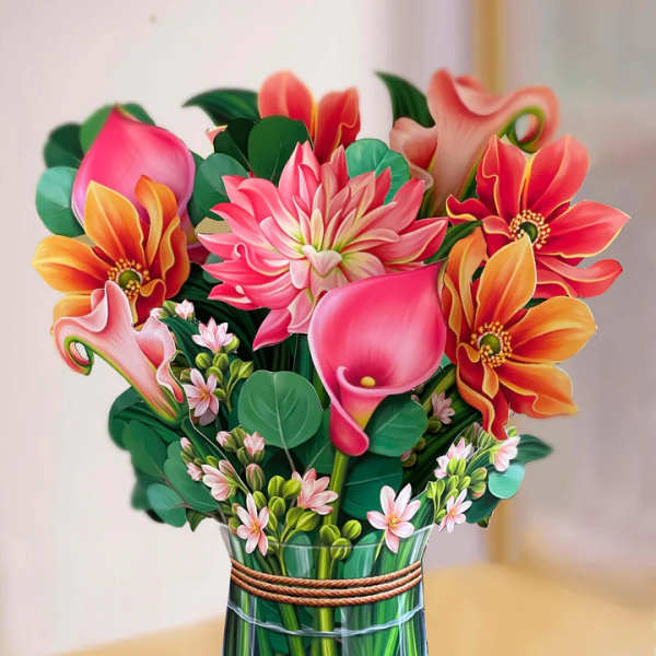 Dear Dahlia- Fresh Cut Paper Pop-Up Bouquet