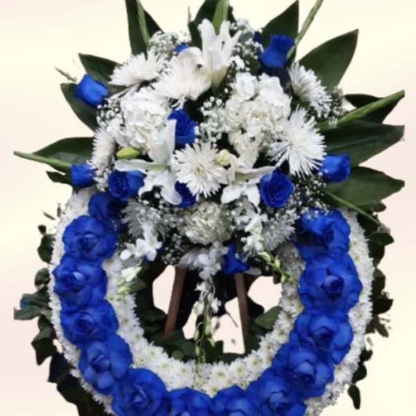 Roses in Blue Wreath