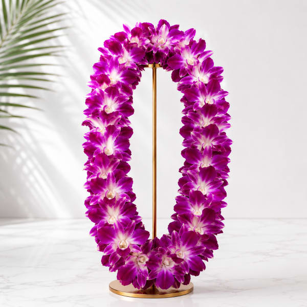 Purple Dendrobium Orchid Lei