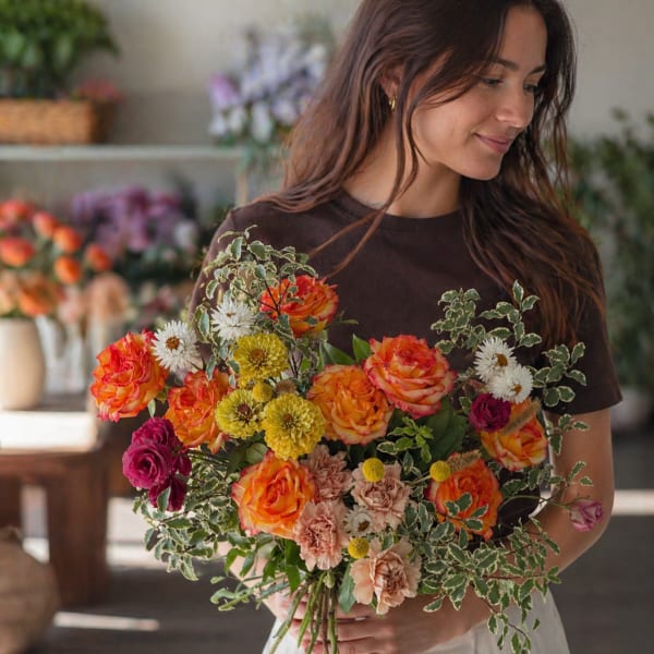 Sunset Garden Rose Bouquet