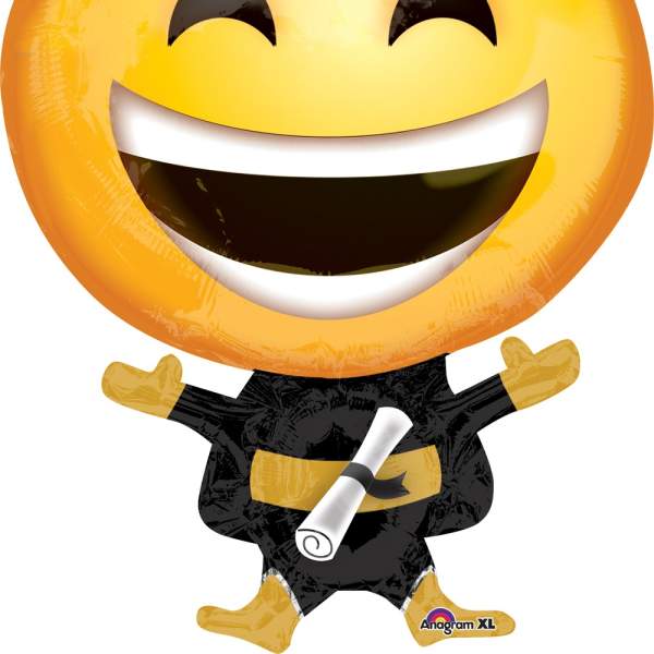 Graduation emoji balloon in a cap and gown