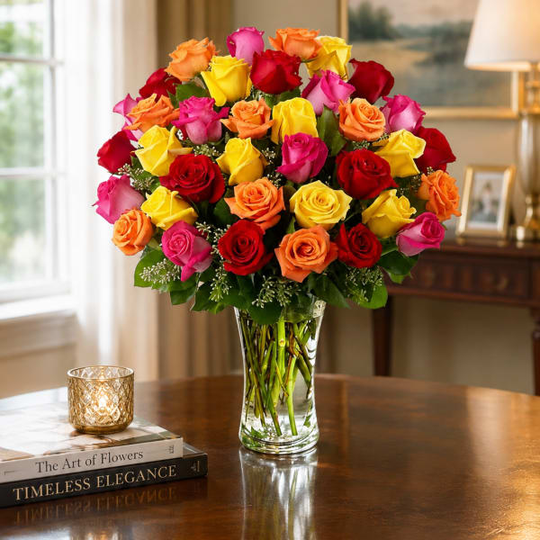 Two dozen Pedal Perfect Mixed Color Roses