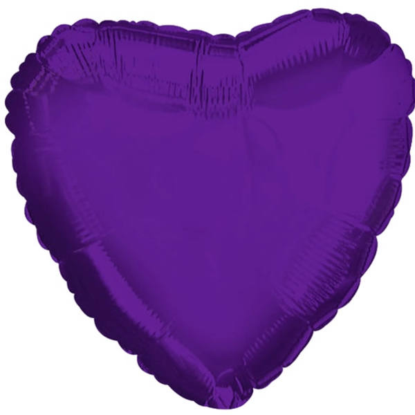 Purple heart-shaped foil balloon