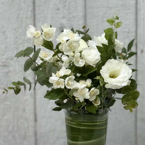 AROUND THE HOUSE (3 LOVELY WHITE ARRANGEMENTS)