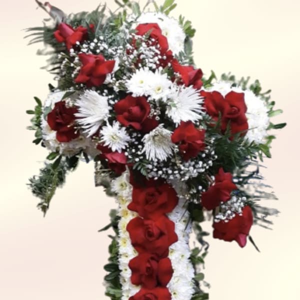 Red Remembrance Roses Cross