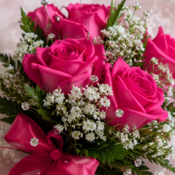 Hot Pink Rose Nosegay