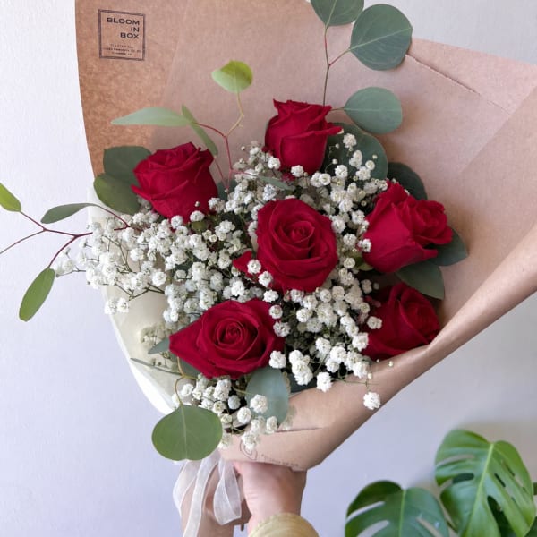 Red Rose Wrapped Bouquet (1/2dz)
