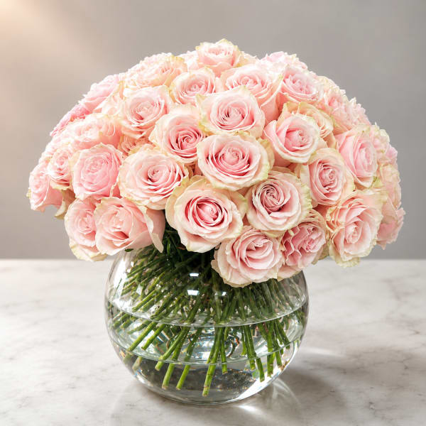Petal Perfection’s 100 Pink Rose vase