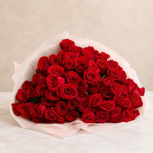 Blush & Crimson Grand (100 roses)