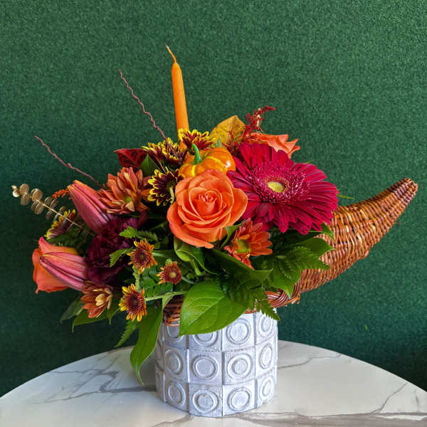 Thanksgiving Cornucopia Red Gerbera