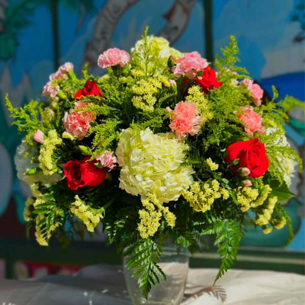 Centerpiece Red Rose and Pink Carnation