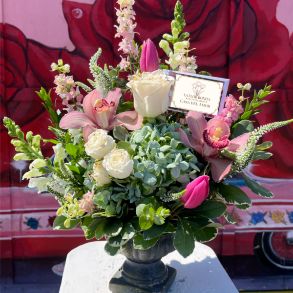 Snapdragon And Pink Orchid Arrangement