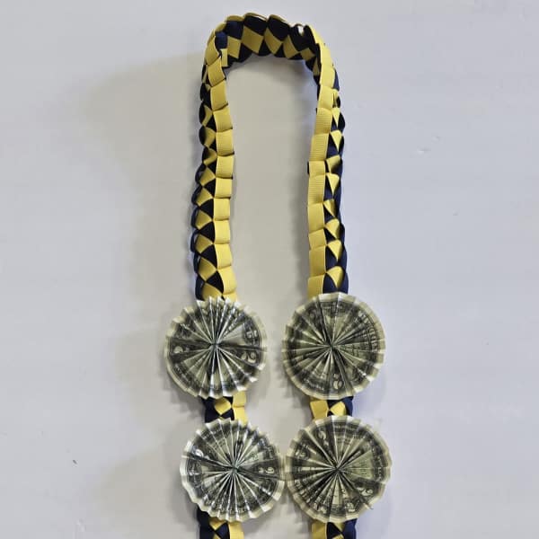 Blue & Yellow Money Lei #30
