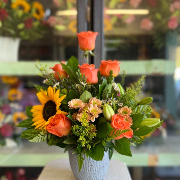 Corral Rose Sunflower Small Arrangement