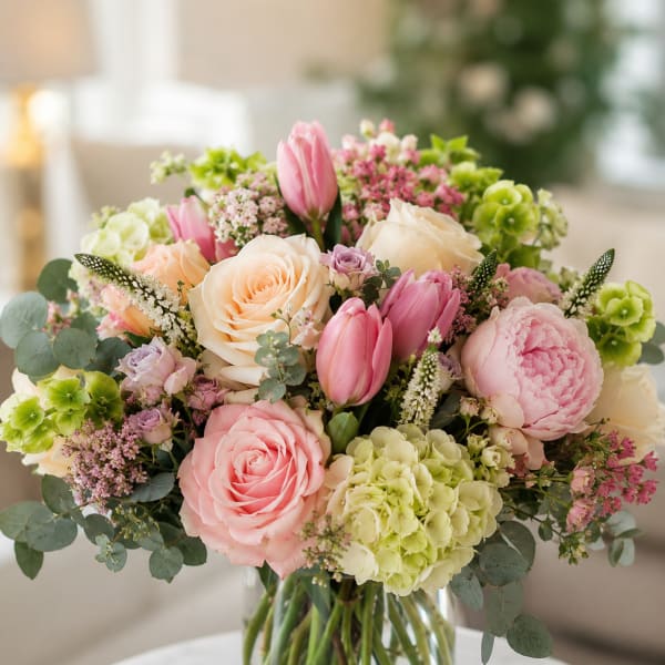 European Pink Floral Embrace