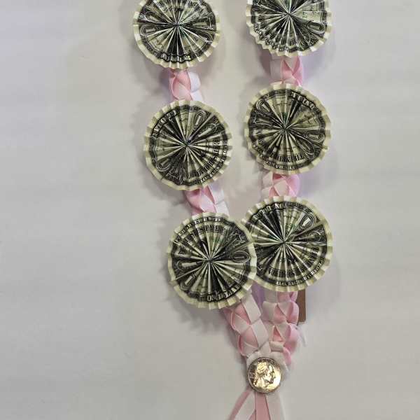 Pink & White Money Lei #25