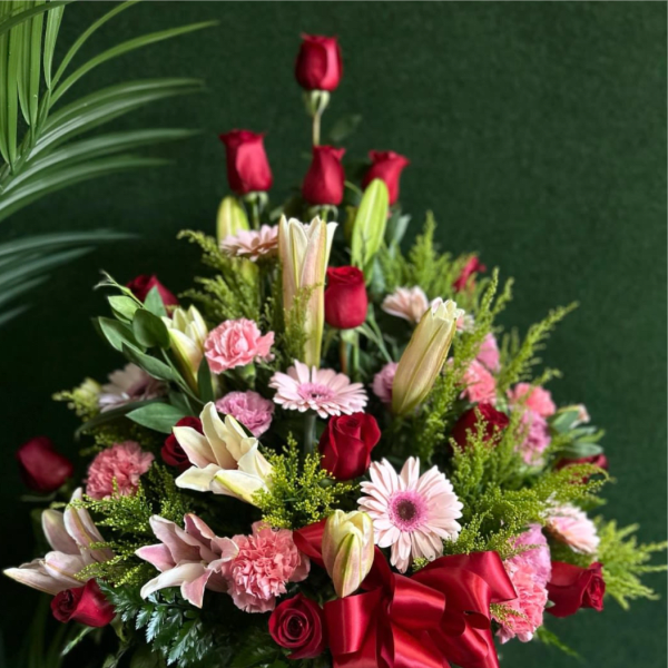 Gerber Daisy And Rose Pyramid Arrangement