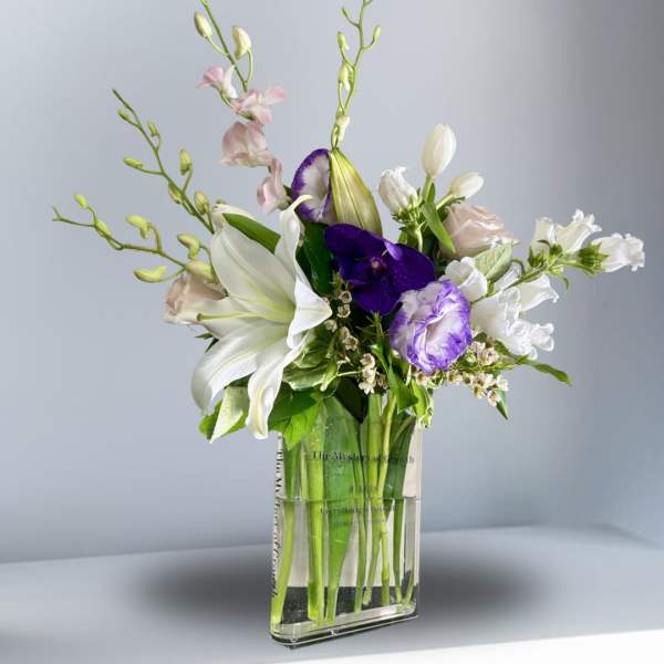 LIMITED Personalized Book Vase with Fresh Flowers