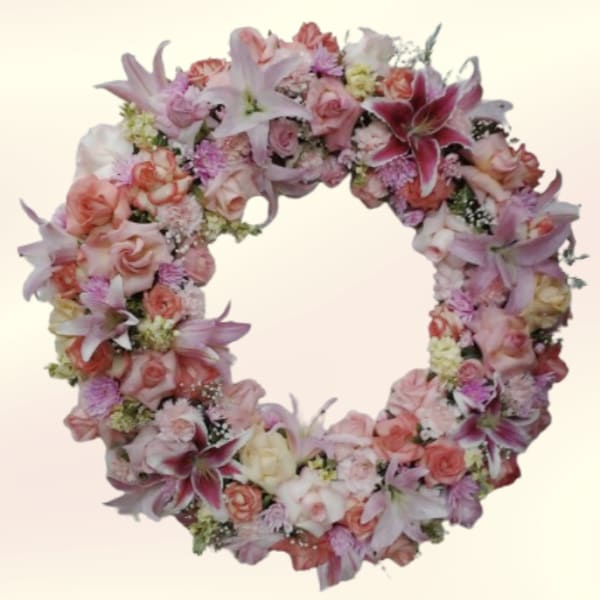Pinks in Full Bloom Wreath