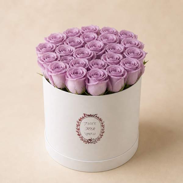 25 Lavender Roses Box