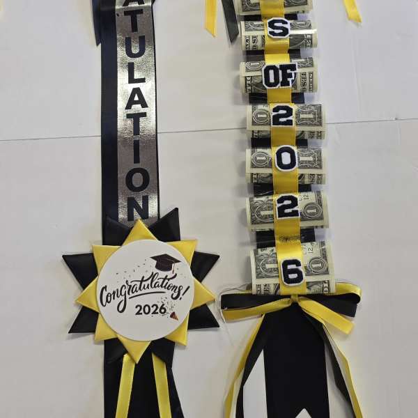 Black & Yellow 2025 Money Lei #35