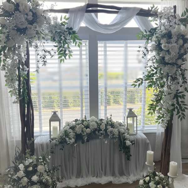 White and soft green Wedding package