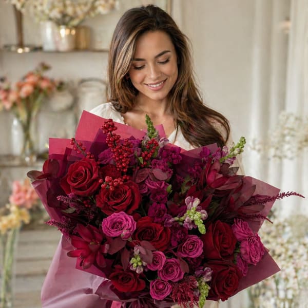 Burgundy Romance Luxury Bouquet