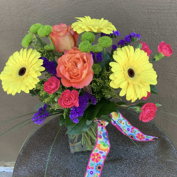 Happy in a vase