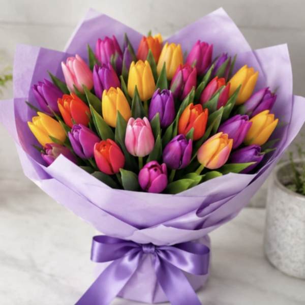Rainbow Bliss Tulip Bouquet