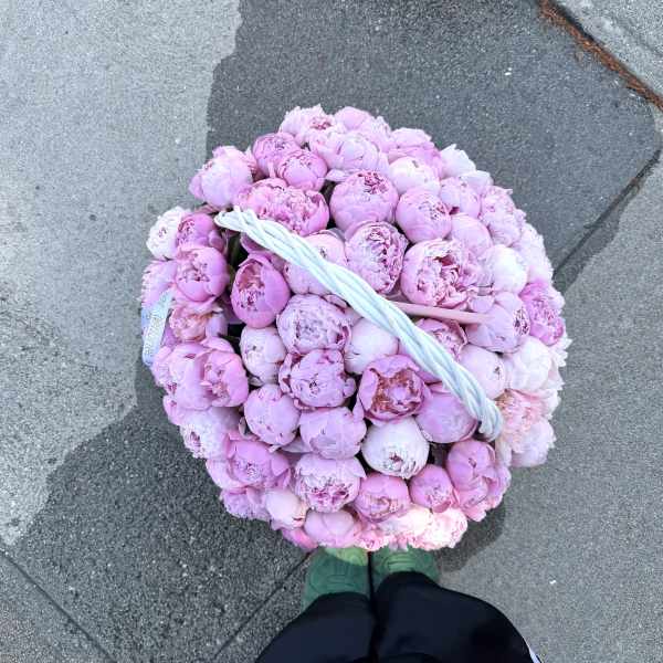 Luxury Pink Peony Basket