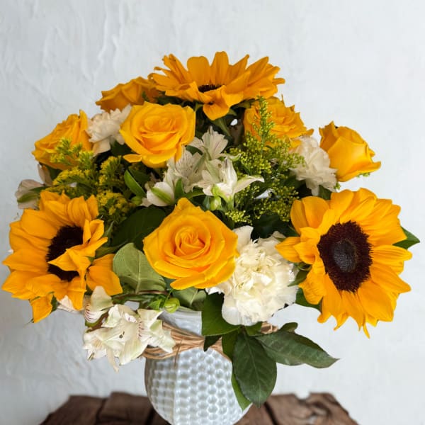 blooming yellow and white