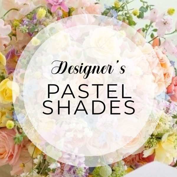 Pastel floral background with the words "Designer’s PASTEL SHADES"