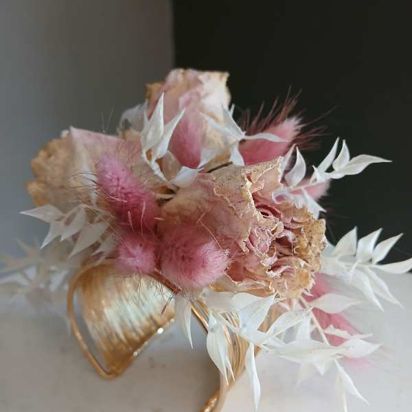 Dried corsage Pinky Blush gold band