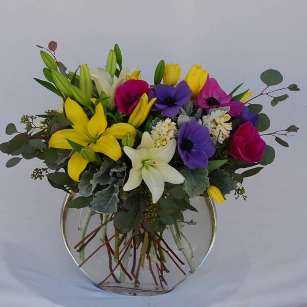Anemones & Lilly Vase