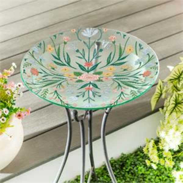 Floral Birdbath
