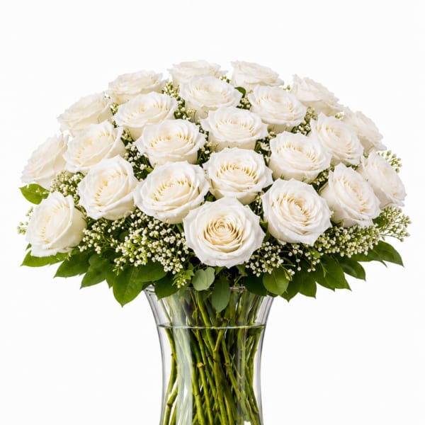 2 Dozen White Roses