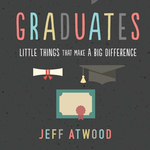 Book cover reading "Need to Know for Graduates" with graduation icons