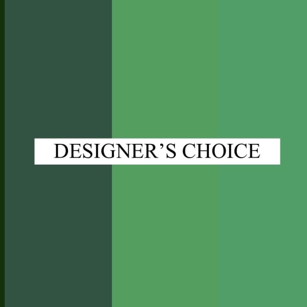 Graphic with four green vertical panels and the words 'DESIGNER'S CHOICE' in the center
