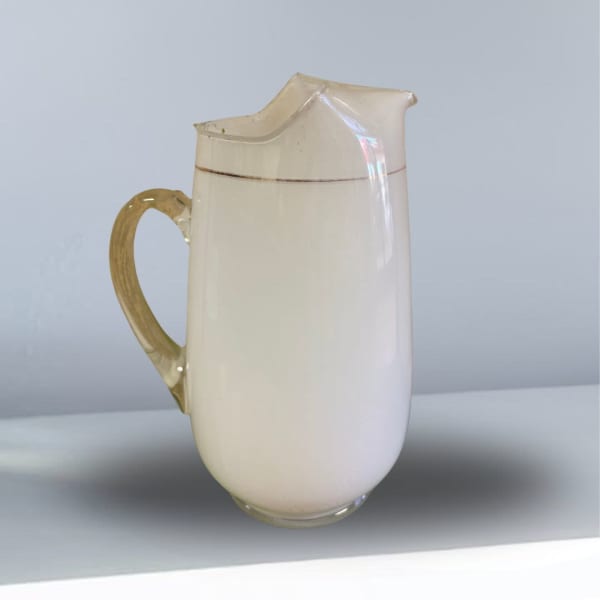 Vintage White frosted Glass Pitcher