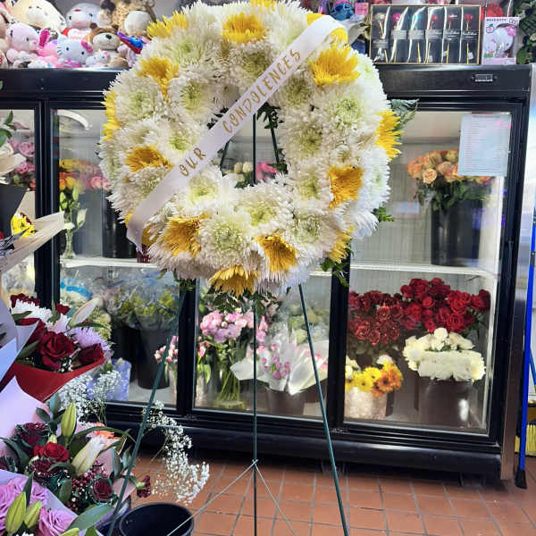Our Condolence's Sympathy Floral Crown Arrangement