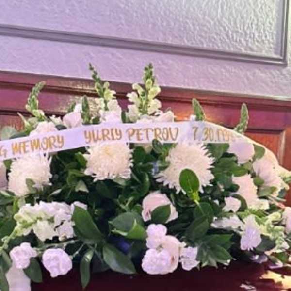 Loving Memory W/Ribbon Funeral ARRANGEMENT