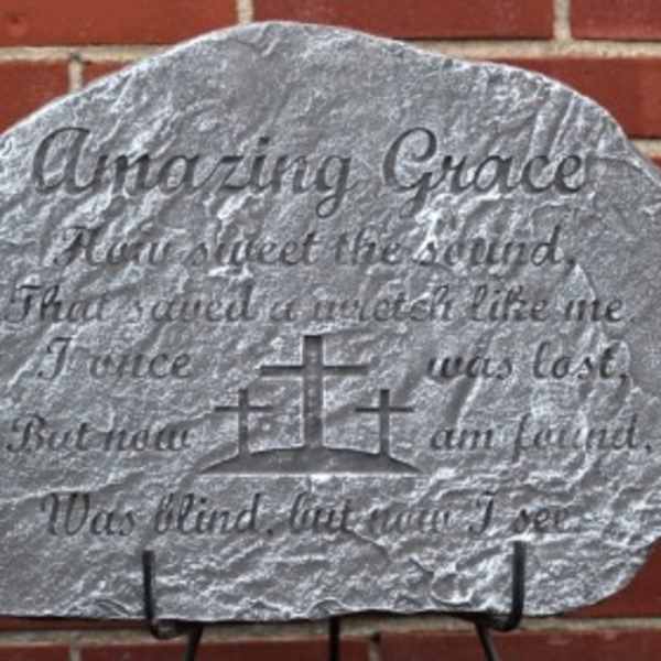 Statue and Stones Amazing Grace Stepping Stone cement