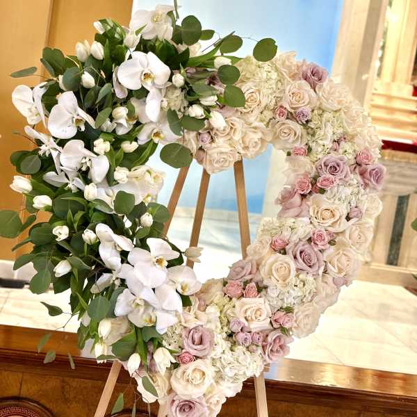 White Orchid Embrace Heart By VLM Flowers