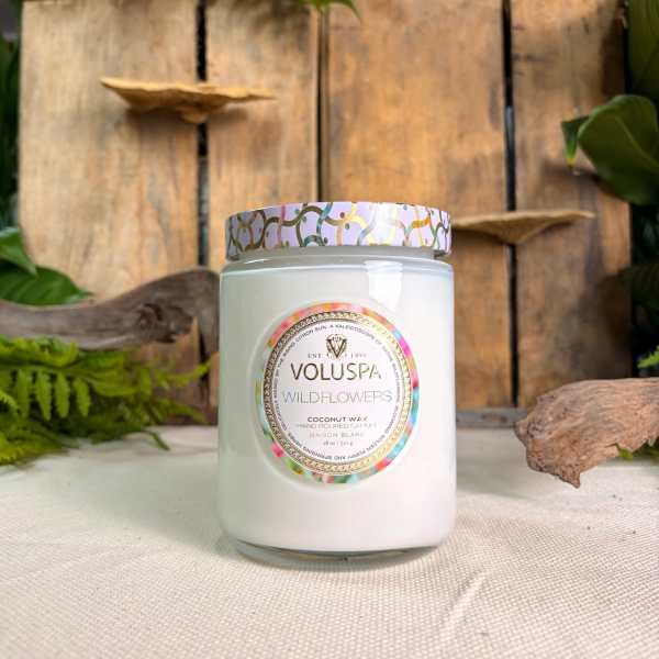 Voluspa Wildflowers Large Glass Jar Candle 18 oz