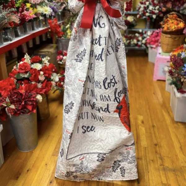 Amazing Grace Cardinal Quilted Throw