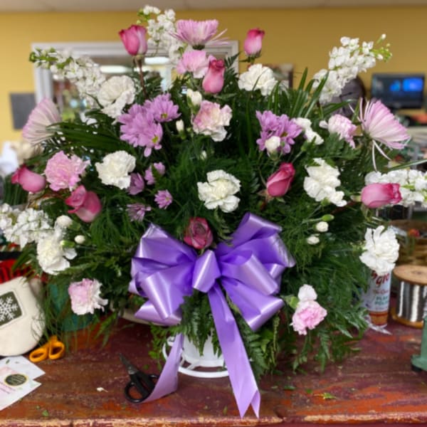 Purple Glory Funeral Basket