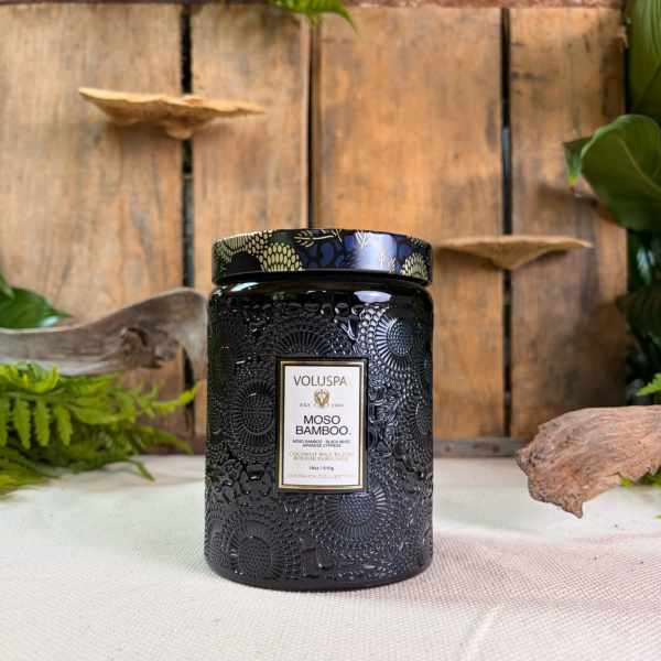 Voluspa Moso Bamboo Large Glass Jar Candle 18 oz