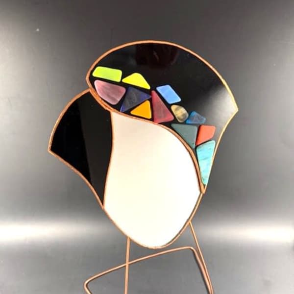 #A040 - Black Mosaic Face Mirror