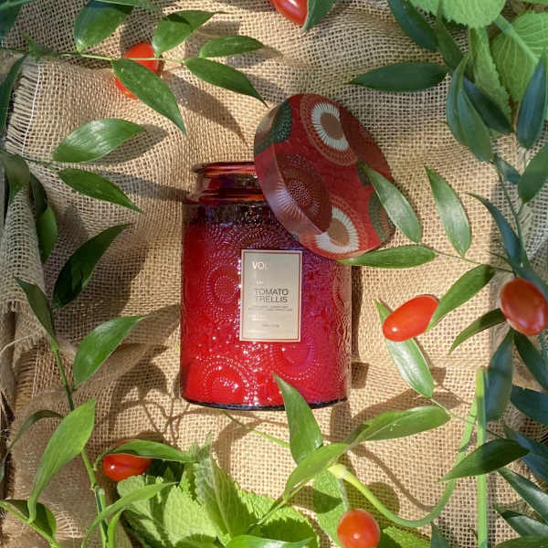 Voluspa Tomato Trellis Large Glass Jar Candle 18 oz